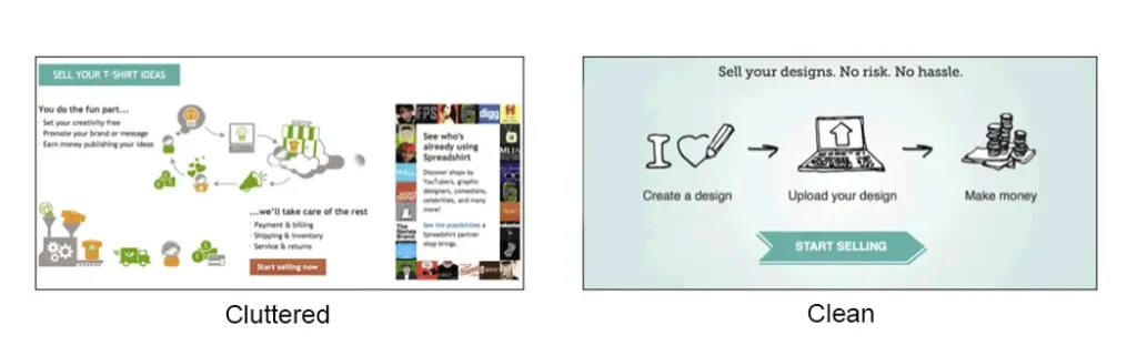 10 Essential Website Design Elements: Why Website Design Matters for Success 1 Cluttered-vs-Clean-Design